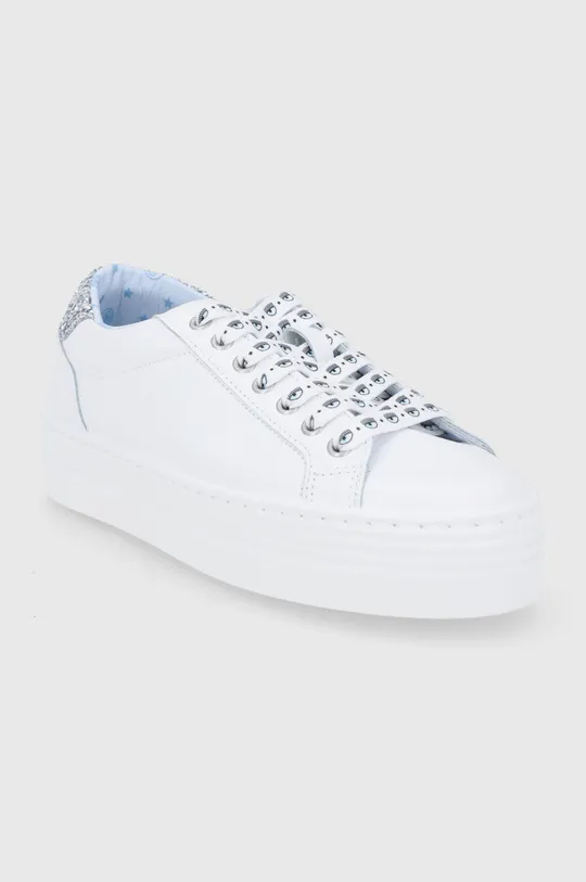 Δερμάτινα παπούτσια Chiara Ferragni λευκό