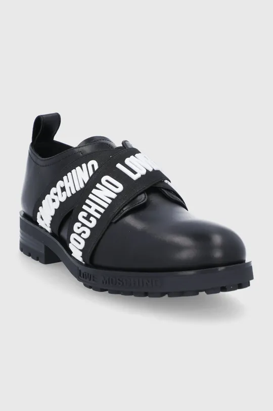 Kožne cipele Love Moschino crna