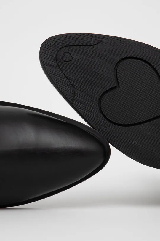 μαύρο Δερμάτινες καουμπόικες μπότες Love Moschino