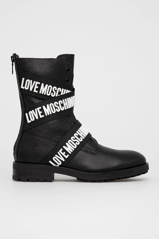čierna Kožené členkové topánky Love Moschino Dámsky