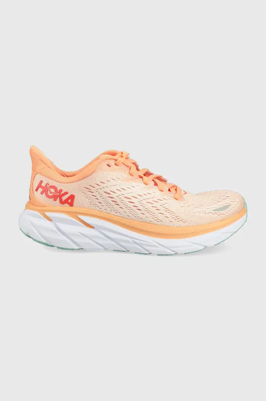 orange Hoka One One training shoes clifton 8 Women’s