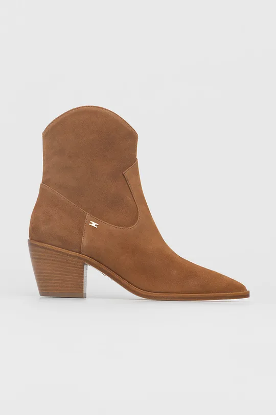 hnedá Semišové kovbojské topánky Elisabetta Franchi Dámsky