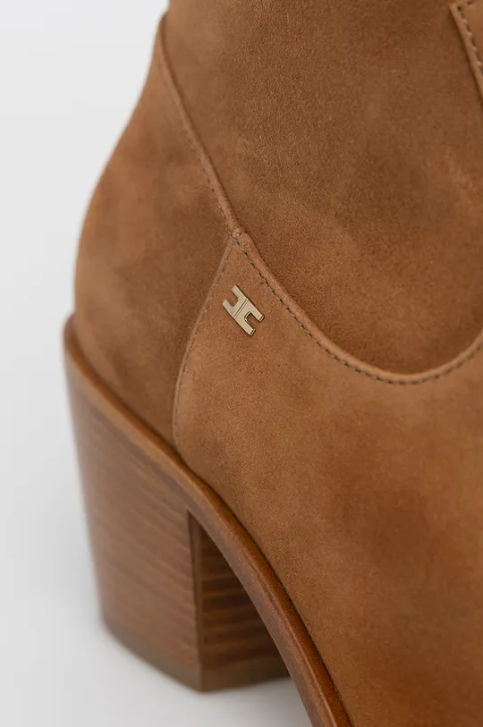 hnedá Semišové kovbojské topánky Elisabetta Franchi
