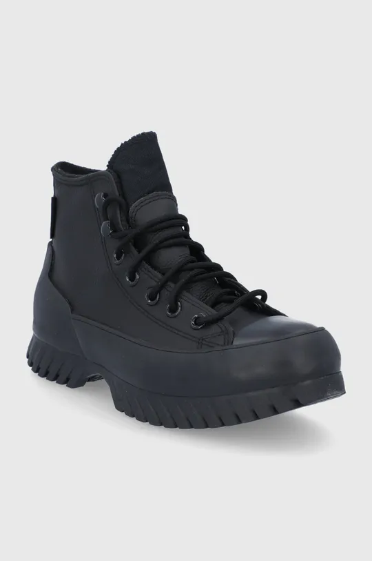 Δερμάτινα παπούτσια Converse μαύρο