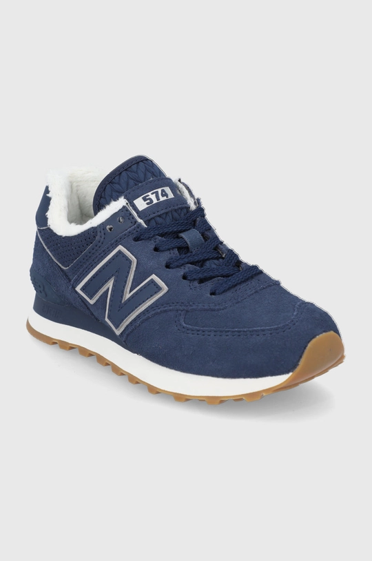 Tenisice od brušene kože New Balance WL574LX2 mornarsko plava