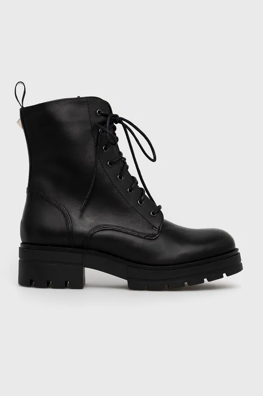 čierna Kožené členkové topánky Sisley Dámsky