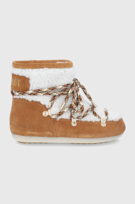 коричневый Зимние сапоги Moon Boot Side Low Shearling Женский