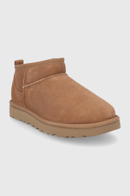 Cipele za snijeg od brušene kože UGG Classic Ultra Mini smeđa