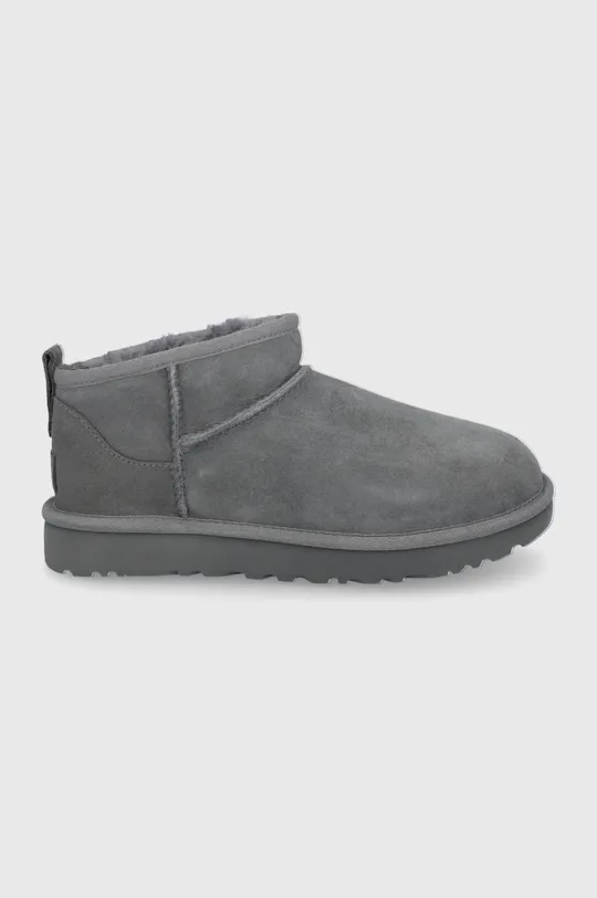 gray UGG suede snow boots Classic Ultra Mini Women’s