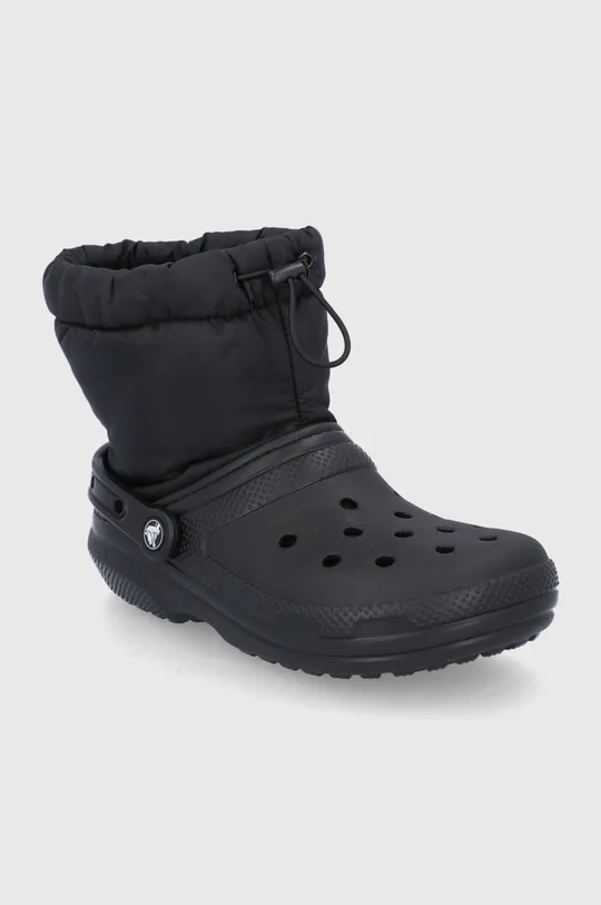 Crocs hócipő Classic Lined Neo Puff Boot fekete