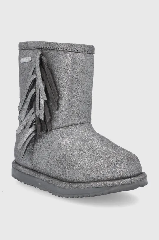 Detské topánky Emu Australia Brumby Metallic Tassel sivá