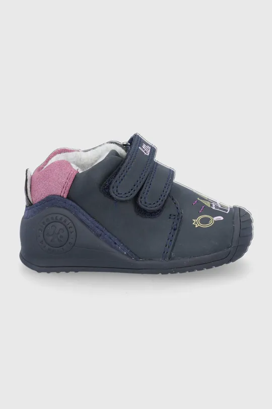 σκούρο μπλε Δερμάτινα παιδικά κλειστά παπούτσια Biomecanics Για κορίτσια