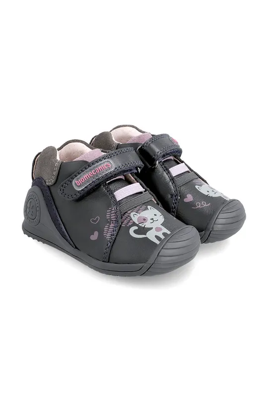 σκούρο μπλε Δερμάτινα παιδικά κλειστά παπούτσια Biomecanics Για κορίτσια