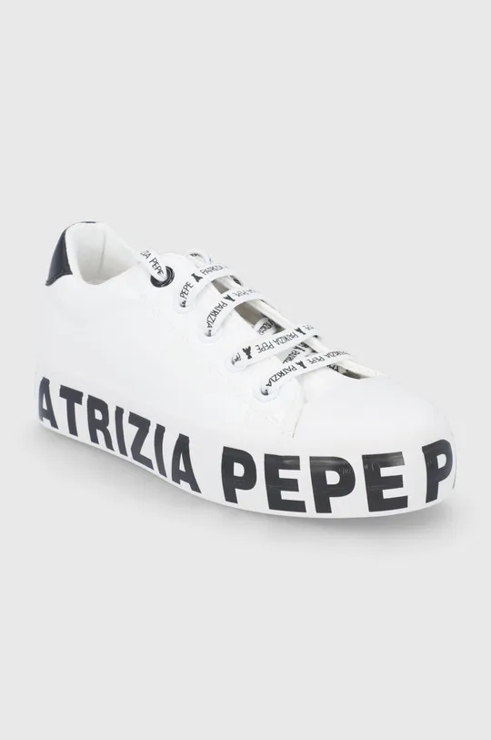 Παιδικά πάνινα παπούτσια Patrizia Pepe λευκό