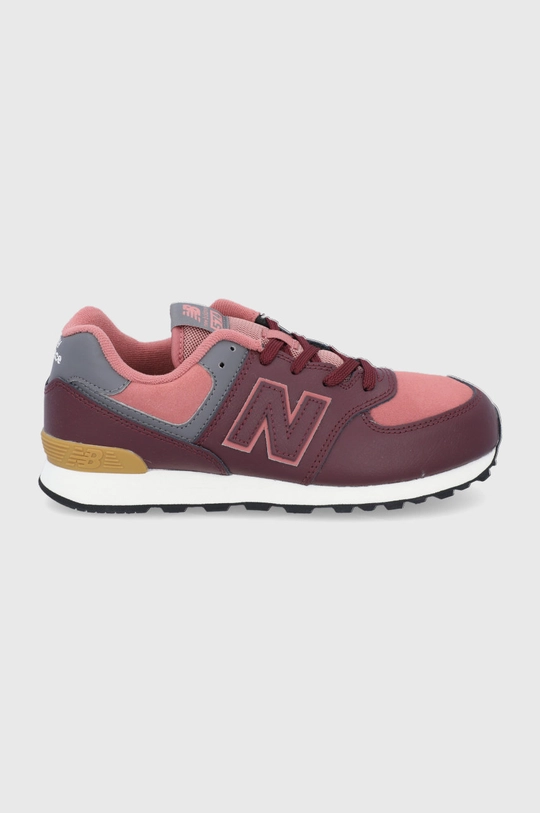 bordowy New Balance Buty skórzane dziecięce GC574PX1 Dziewczęcy