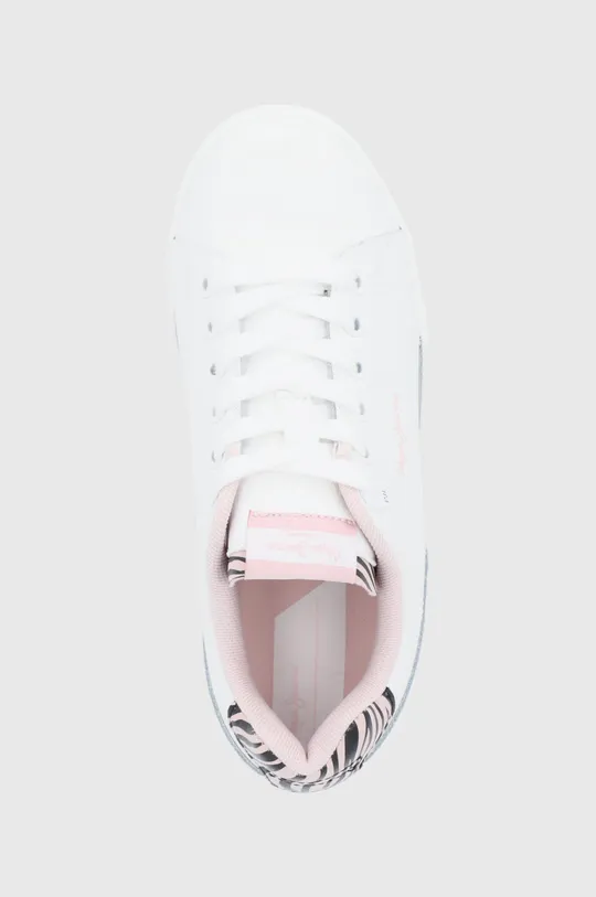biela Detské kožené topánky Pepe Jeans Lambert Zebra