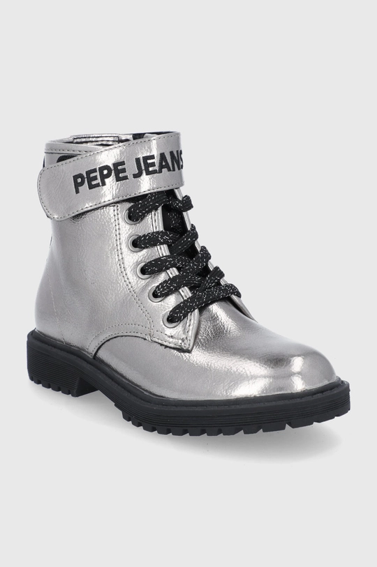 Παιδικές μπότες Pepe Jeans ασημί