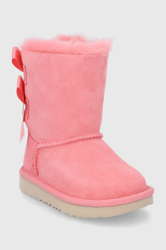 Детские замшевые сапоги UGG Bailey Bow II розовый