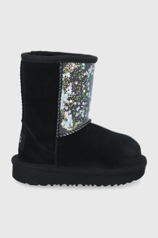 crna Dječje čizme za snijeg od brušene kože UGG Classic II Clear Glitter Za djevojčice