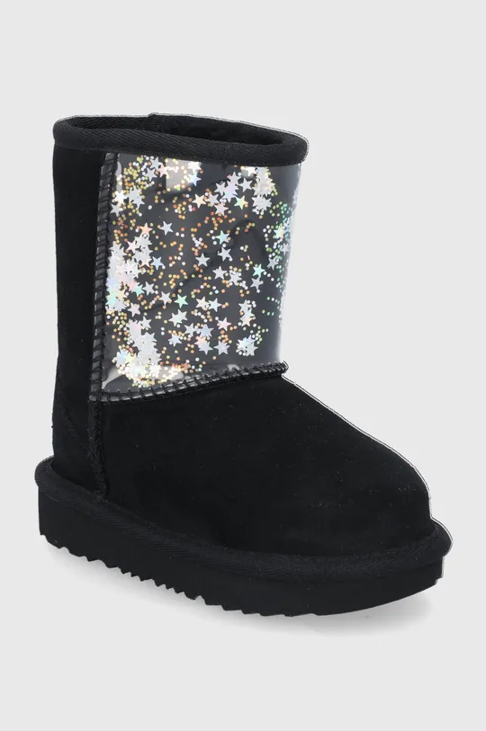 Dječje čizme za snijeg od brušene kože UGG Classic II Clear Glitter crna