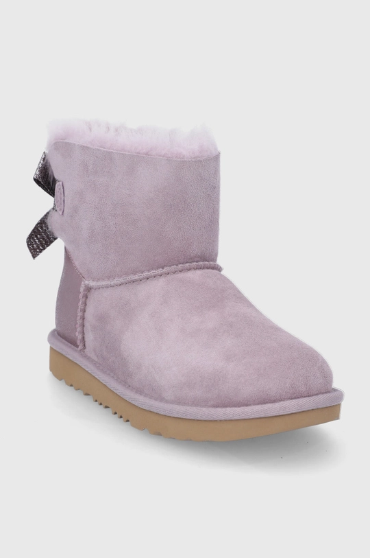 UGG Śniegowce zamszowe dziecięce Mini Bailey Glitz fioletowy