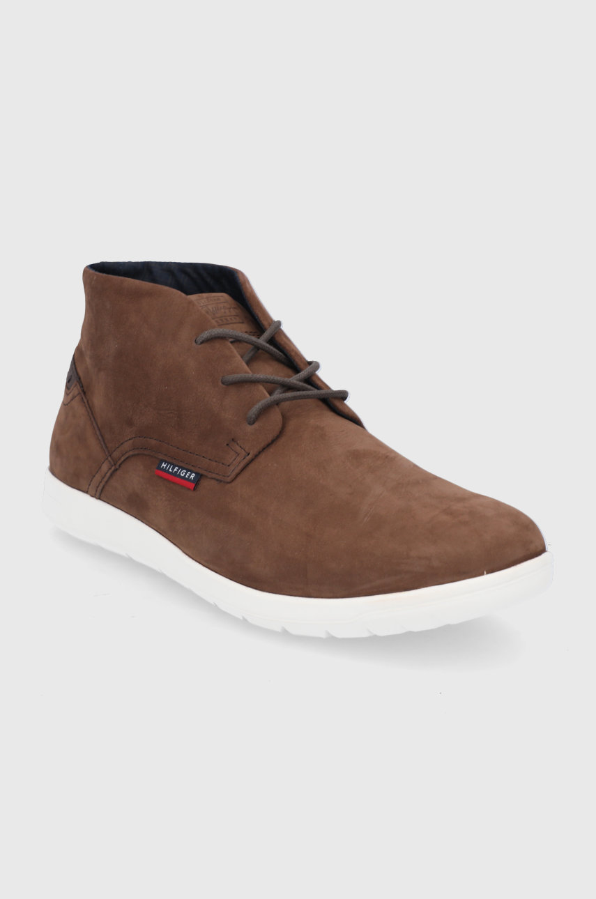 Кожаные ботинки Tommy Hilfiger мужские цвет коричневый | ANSWEAR.ua