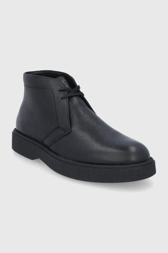 Kožené topánky Calvin Klein čierna