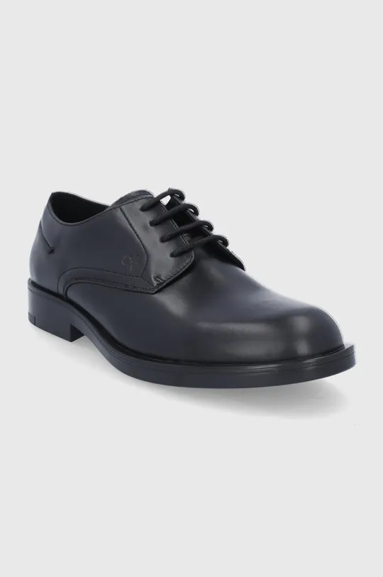 Kožená obuv Calvin Klein čierna
