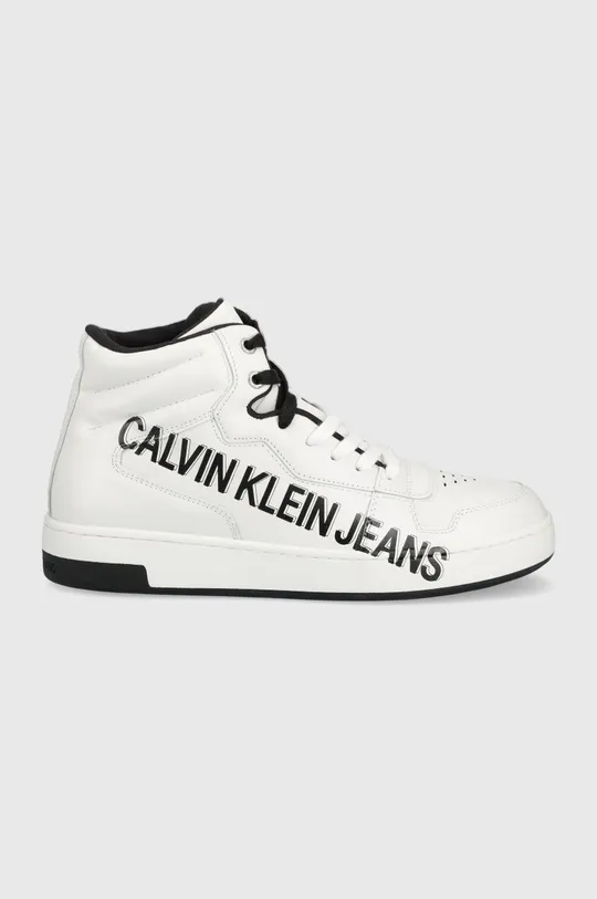 λευκό Δερμάτινα αθλητικά παπούτσια Calvin Klein Jeans Ανδρικά