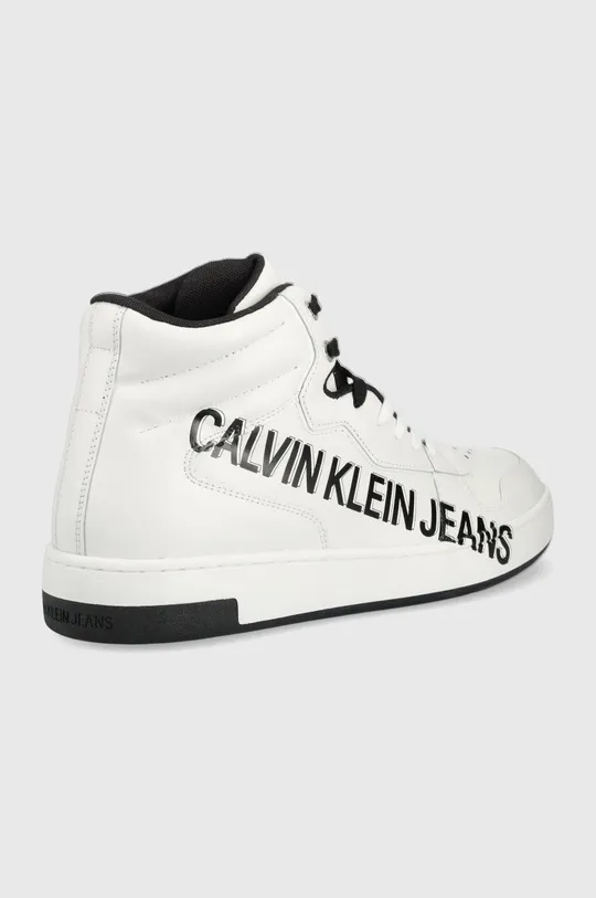 Kožené tenisky Calvin Klein Jeans biela