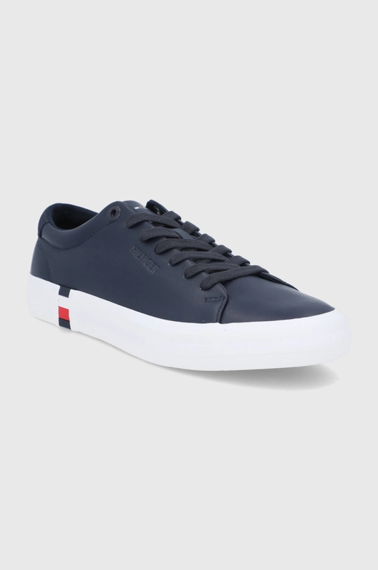 Kožená obuv Tommy Hilfiger tmavomodrá