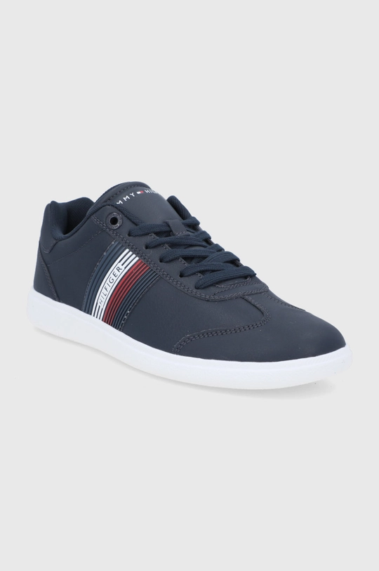 Kožená obuv Tommy Hilfiger tmavomodrá