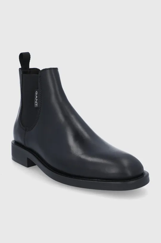 Kožené topánky Chelsea Gant Brockwill čierna