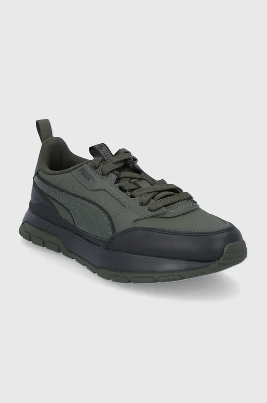 Puma bőr cipő 383202 zöld