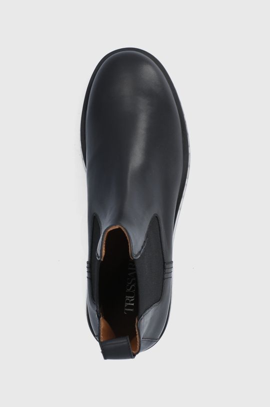černá Kožené kotníkové boty Trussardi