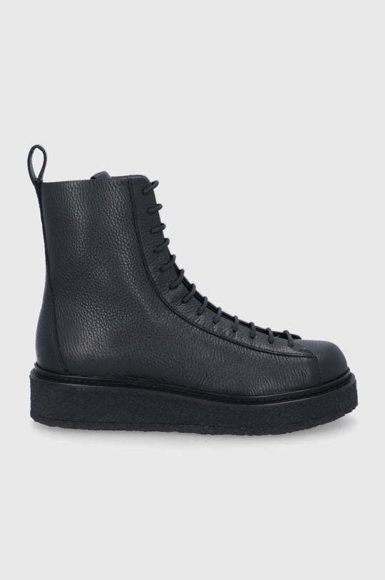 czarny Emporio Armani Buty skórzane X4M361.XF591.BLACK.BLA Męski