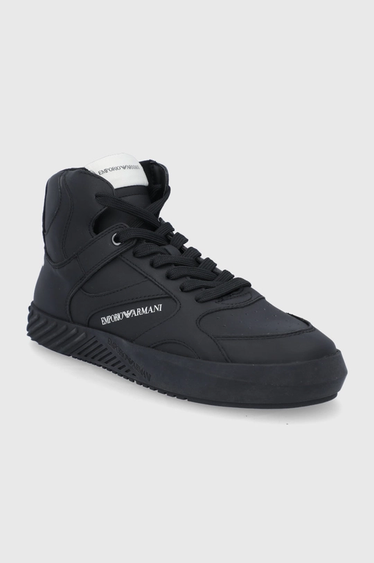 Emporio Armani Buty skórzane X4Z100.XN012.BLACK.BLA czarny