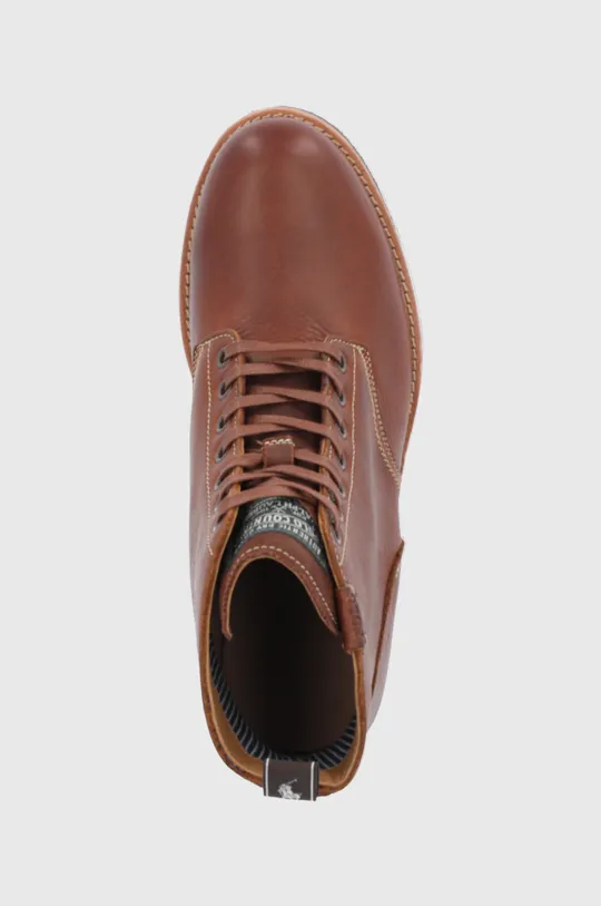 barna Polo Ralph Lauren bőr cipő RL ARMY