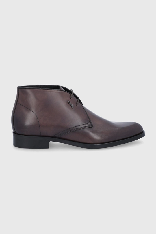 brązowy Karl Lagerfeld Buty skórzane KL12245.Dark.Brown Męski