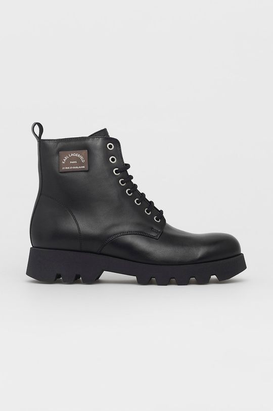 čierna Kožené topánky Karl Lagerfeld Pánsky