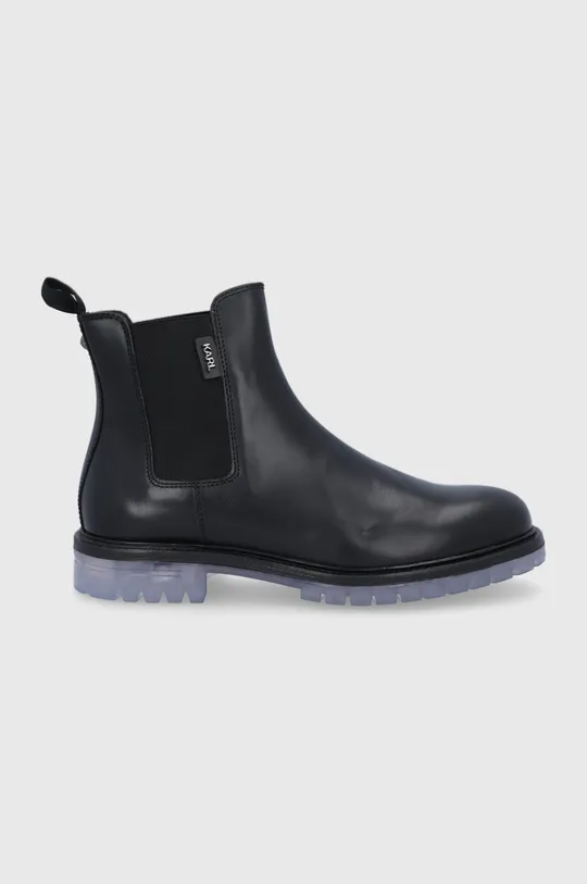 čierna Kožené topánky Chelsea Karl Lagerfeld Pánsky