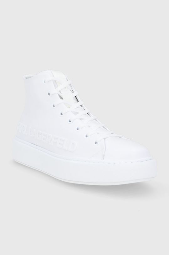 Kožené boty Karl Lagerfeld bílá