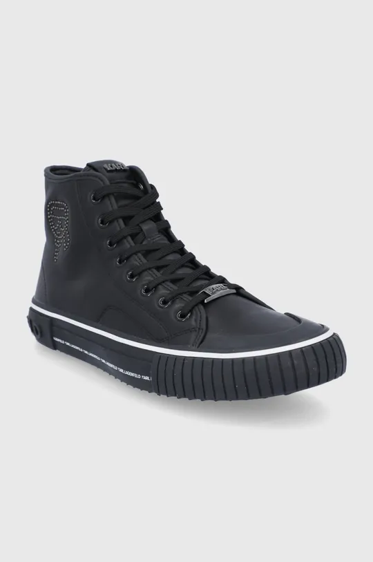 Δερμάτινα ελαφριά παπούτσια Karl Lagerfeld μαύρο