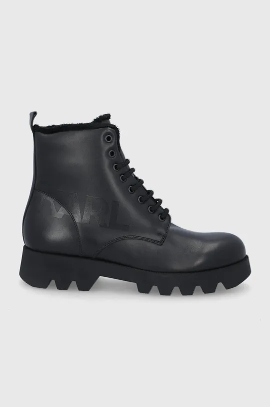 μαύρο Δερμάτινα παπούτσια Karl Lagerfeld TERRA FIRMA Ανδρικά