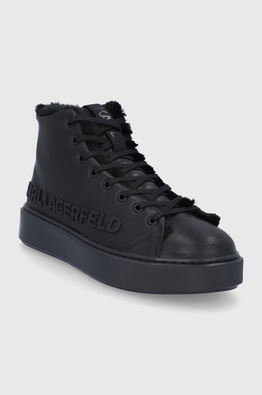 Kožené boty Karl Lagerfeld černá