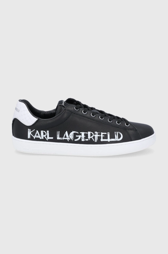 czarny Karl Lagerfeld Buty skórzane KL51526.Black.Wh Męski