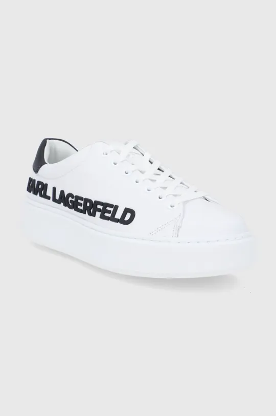Kožená obuv Karl Lagerfeld MAXI KUP biela