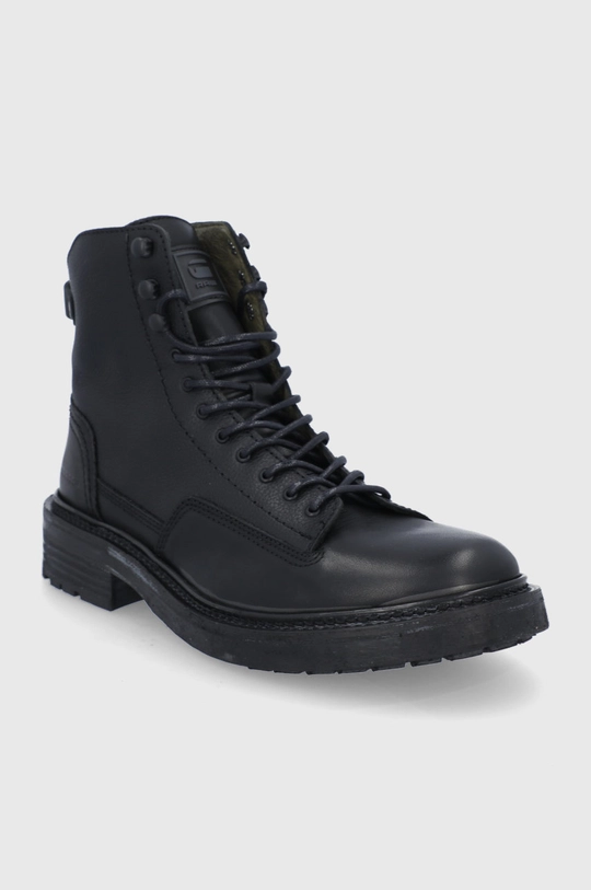 G-Star Raw Workery skórzane ROOFER IV MID czarny