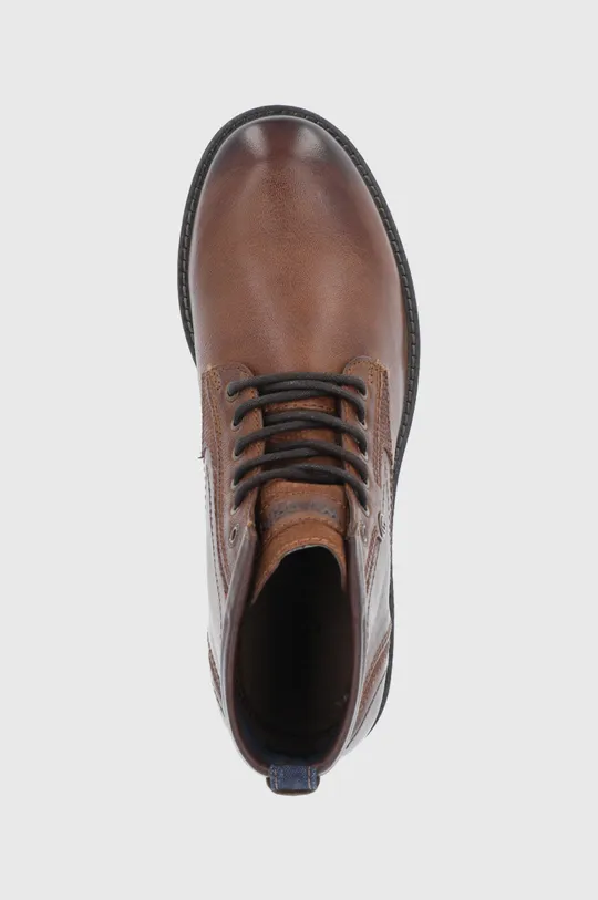 hnedá Kožené topánky Wrangler