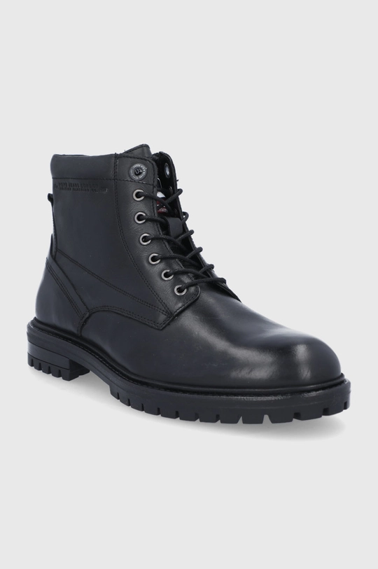 Pepe Jeans Buty skórzane Ned Boot Lth czarny